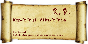 Kopányi Viktória névjegykártya