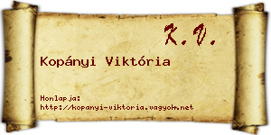 Kopányi Viktória névjegykártya